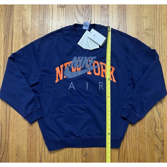Nike Air Men's NYC Crew Oversized Retro Fit Sweatshirt HQ1101-492 - Size Small - Picture 3 of 4